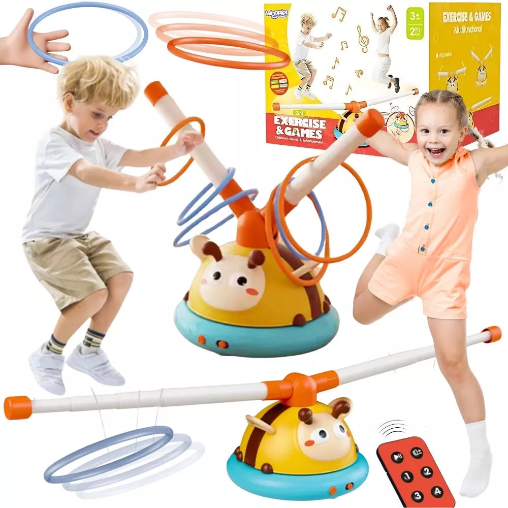 „WOOPIE“ automatinis šokdynės arkadinis žaidimas – 2 viename: šokdynė ir taikinys „Mesk į bitutę“